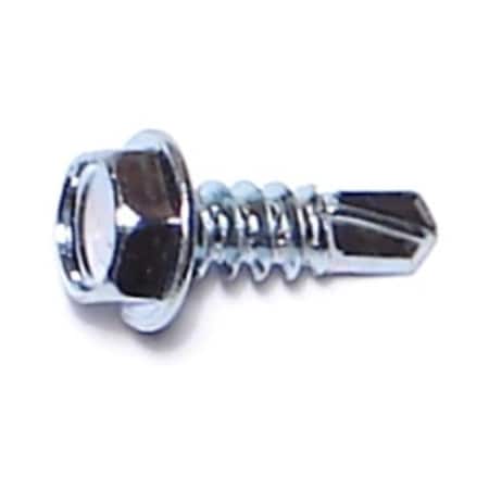 Midwest Fastener Self-Drilling Screw, #8 x 1/2 in, Zinc Plated Steel Flange Hex Head External Hex Drive, 100 PK 03281